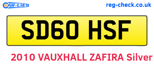 SD60HSF are the vehicle registration plates.