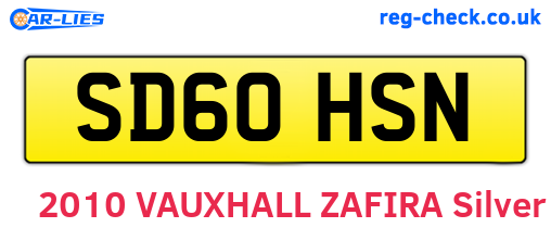 SD60HSN are the vehicle registration plates.