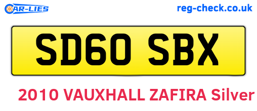 SD60SBX are the vehicle registration plates.
