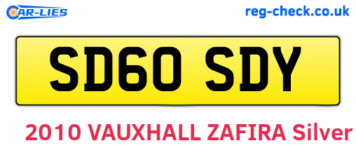 SD60SDY are the vehicle registration plates.