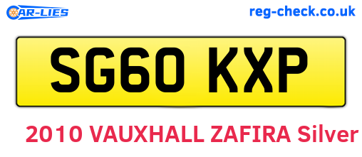 SG60KXP are the vehicle registration plates.