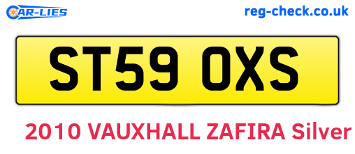 ST59OXS are the vehicle registration plates.