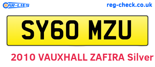 SY60MZU are the vehicle registration plates.