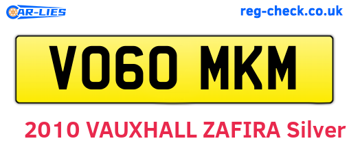 VO60MKM are the vehicle registration plates.