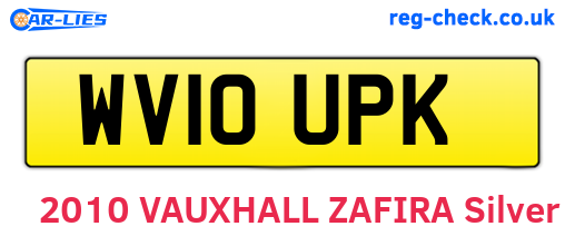 WV10UPK are the vehicle registration plates.