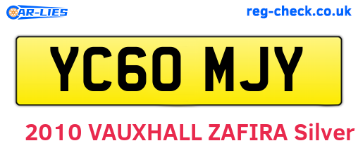 YC60MJY are the vehicle registration plates.