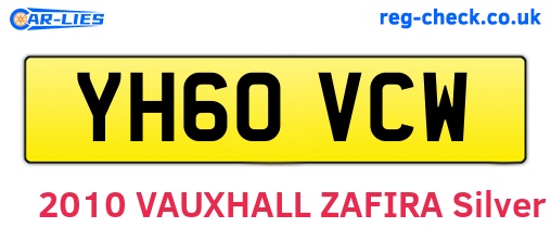 YH60VCW are the vehicle registration plates.