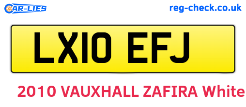 LX10EFJ are the vehicle registration plates.