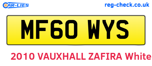 MF60WYS are the vehicle registration plates.