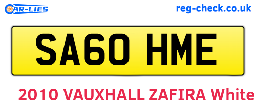 SA60HME are the vehicle registration plates.