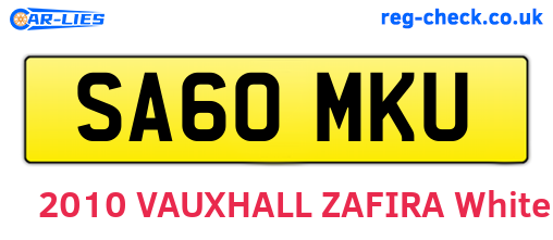 SA60MKU are the vehicle registration plates.