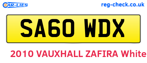 SA60WDX are the vehicle registration plates.