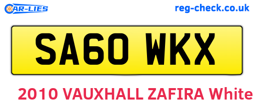 SA60WKX are the vehicle registration plates.