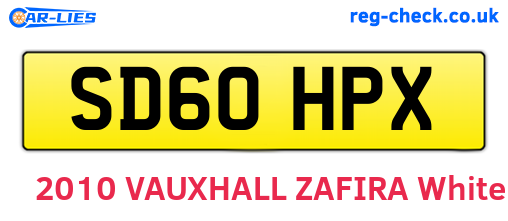 SD60HPX are the vehicle registration plates.