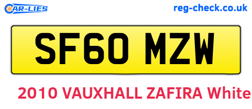 SF60MZW are the vehicle registration plates.