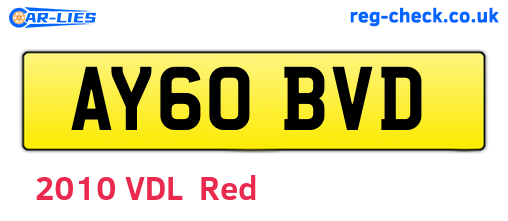 AY60BVD are the vehicle registration plates.