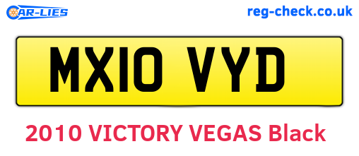 MX10VYD are the vehicle registration plates.