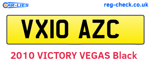 VX10AZC are the vehicle registration plates.