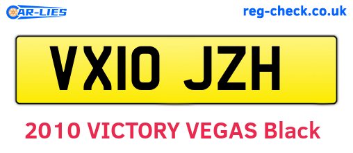 VX10JZH are the vehicle registration plates.