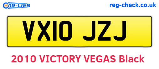 VX10JZJ are the vehicle registration plates.