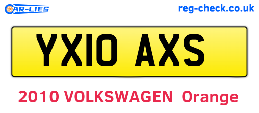 YX10AXS are the vehicle registration plates.