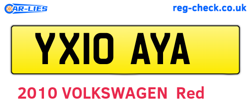 YX10AYA are the vehicle registration plates.
