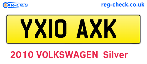 YX10AXK are the vehicle registration plates.