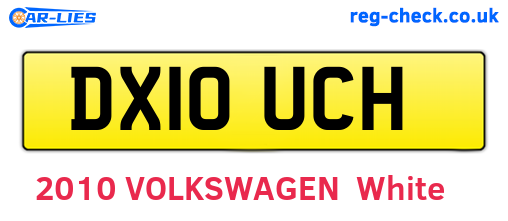 DX10UCH are the vehicle registration plates.