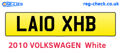 LA10XHB are the vehicle registration plates.