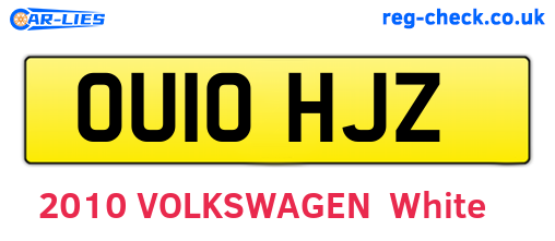 OU10HJZ are the vehicle registration plates.