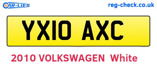 YX10AXC are the vehicle registration plates.