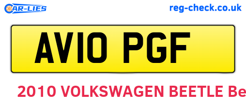 AV10PGF are the vehicle registration plates.