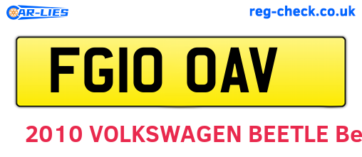 FG10OAV are the vehicle registration plates.