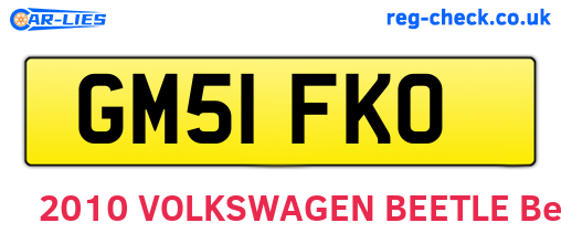 GM51FKO are the vehicle registration plates.
