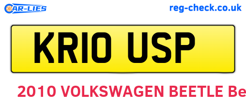 KR10USP are the vehicle registration plates.