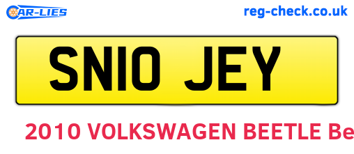 SN10JEY are the vehicle registration plates.