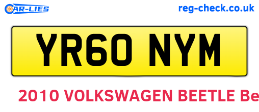 YR60NYM are the vehicle registration plates.