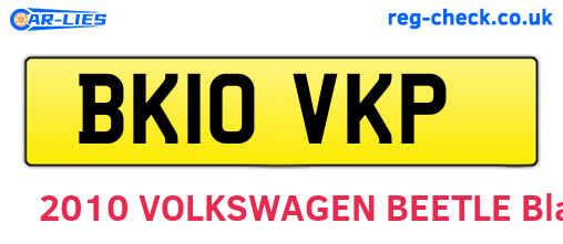 BK10VKP are the vehicle registration plates.