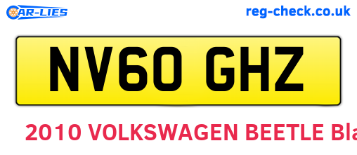 NV60GHZ are the vehicle registration plates.