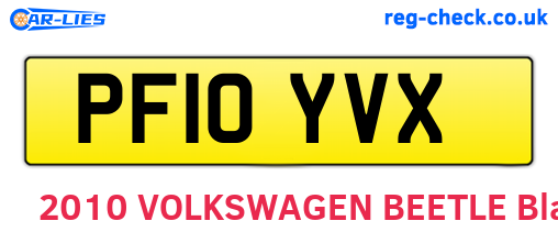 PF10YVX are the vehicle registration plates.