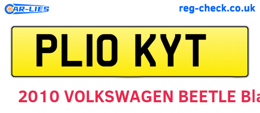 PL10KYT are the vehicle registration plates.