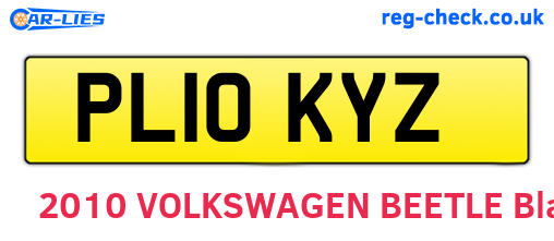 PL10KYZ are the vehicle registration plates.