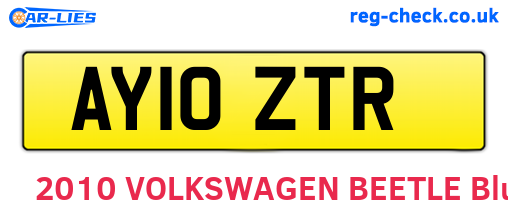 AY10ZTR are the vehicle registration plates.