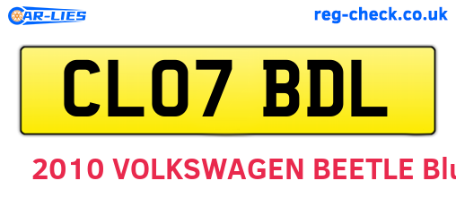 CL07BDL are the vehicle registration plates.