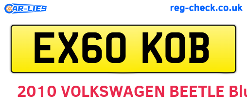 EX60KOB are the vehicle registration plates.