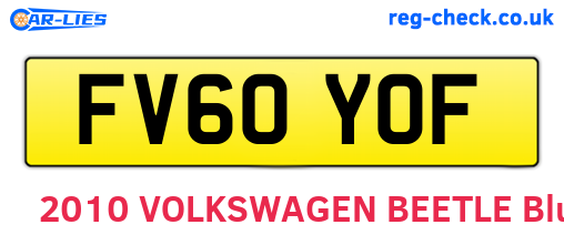 FV60YOF are the vehicle registration plates.