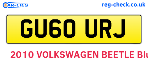 GU60URJ are the vehicle registration plates.