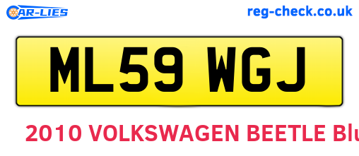 ML59WGJ are the vehicle registration plates.