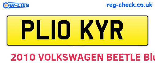 PL10KYR are the vehicle registration plates.