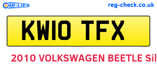 KW10TFX are the vehicle registration plates.